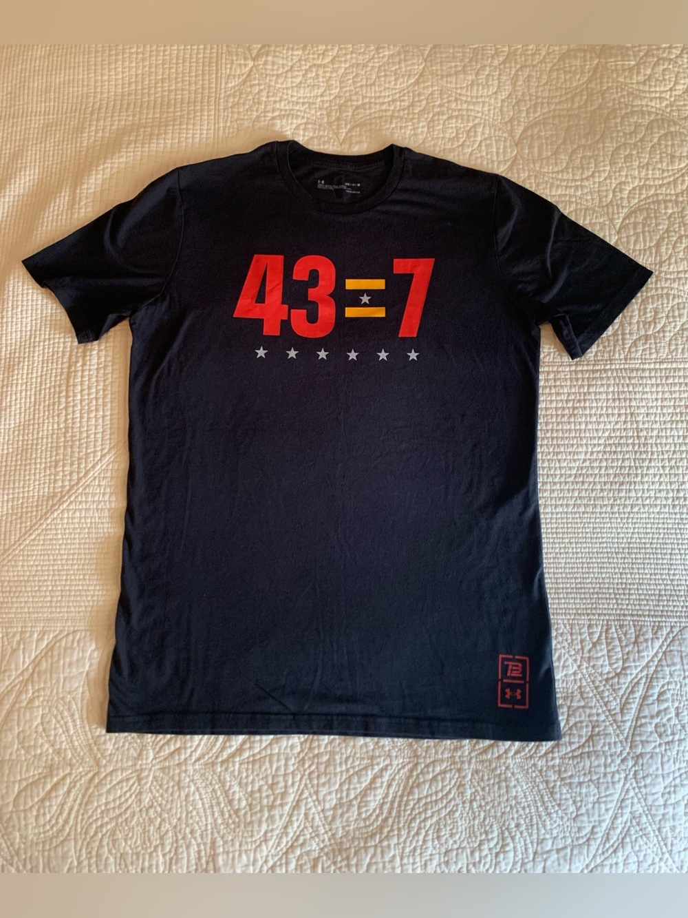 Rare limited-edition Tom Brady "43=7" Under Armour collaboration T-shirt